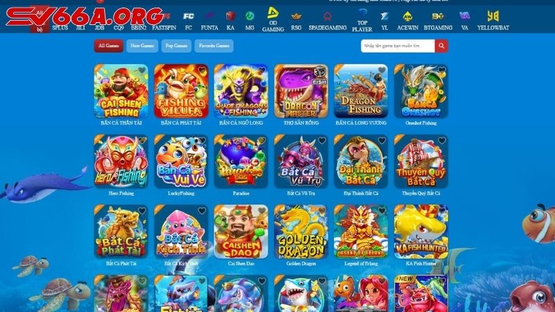 Các tựa game bắn cá hot nhất tại nhà cái SV66